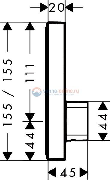 Смеситель для душа Hansgrohe ShowerSelect термостатический, для 1 потребителя, 15767000 Смеситель для душа Hansgrohe ShowerSelect термостатический, для 1 потребителя, 15767000