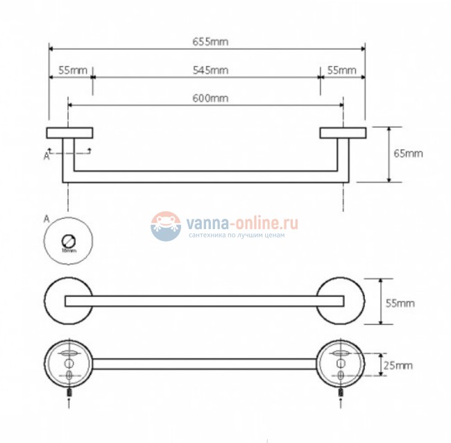 Полотенцедержатель Bemeta Neo 104204045 65 см, хром матовый