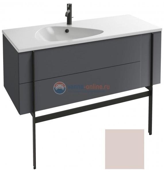 Тумба под раковину Jacob Delafon Nouvelle Vague 120 EB3036-G1H, 3 ящика, цвет - пыльная роза глянцевый