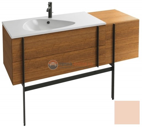 Тумба под раковину Jacob Delafon Nouvelle Vague 145 EB3037RU-G1A, 3 ящика, с выступом, цвет - телесный глянцевый