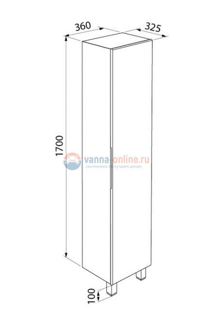 Пенал Iddis Custo CUS40W0i97 40 см напольный, белый