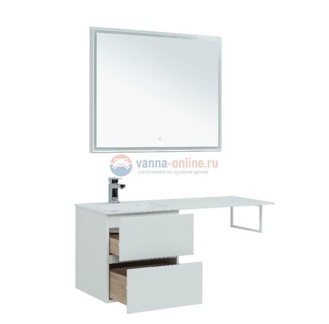 Тумба с раковиной Aquanet Алвита 48 00243660, цвет белый