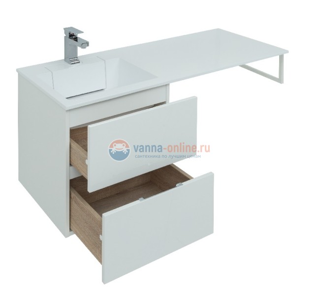 Тумба с раковиной Aquanet Алвита 48 00243660, цвет белый