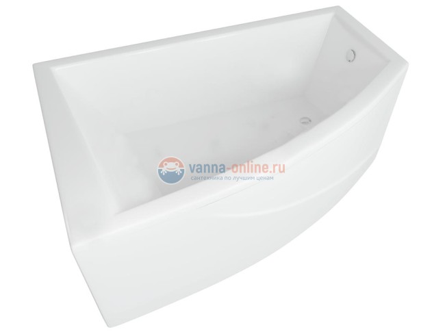 Ванна акриловая Aquatek Оракул 180x125 см с фронтальным экраном, вклеенный каркас, белая, левая, ORK180-0000004