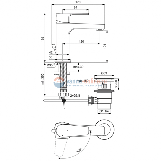 Смеситель для раковины Ideal Standard BC688AA Смеситель для раковины Ideal Standard BC688AA