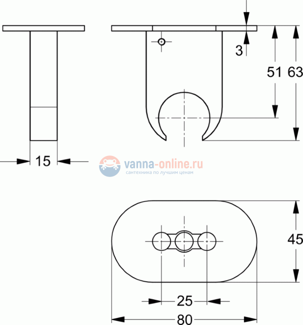 Держатель для лейки Ideal Standard IDEALRAIN PRO B9846AA