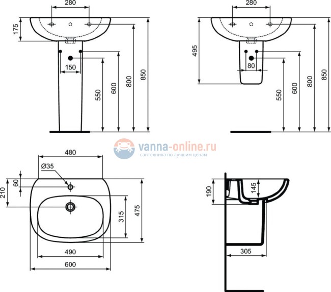 Колонна Ideal Standard TESI T033501