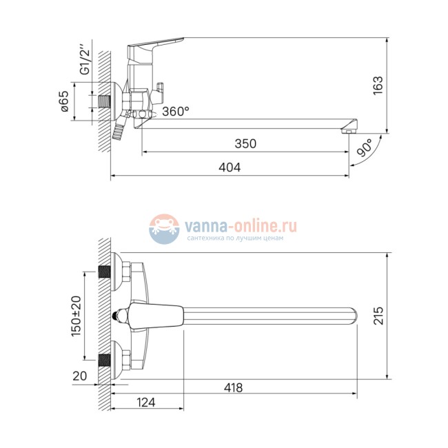 Смеситель Iddis Vibe VIBSBL2i10WA с длинным изливом, для ванны и душа, хром Смеситель Iddis Vibe VIBSBL2i10WA с длинным изливом, для ванны и душа, хром