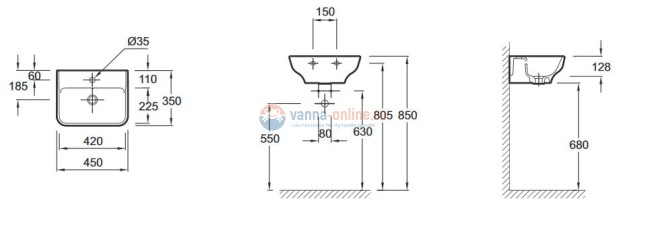 Раковина подвесная Jacob Delafon Structura EGH111-Z-00 45 x 35 см с гладкой нижней поверхностью для установки на мебель Раковина подвесная Jacob Delafon Structura EGH111-Z-00 45 x 35 см с гладкой нижней поверхностью для установки на мебель