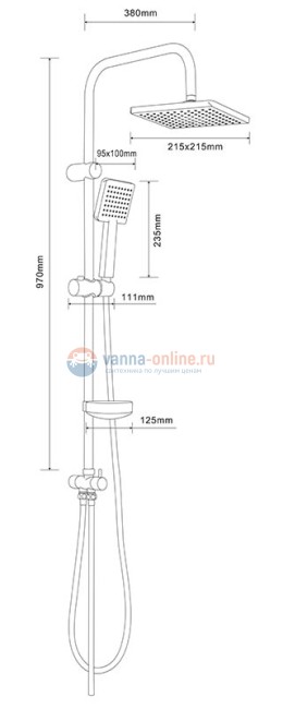 Душевая система Agger Right A2994000, хром глянцевый Душевая система Agger Right A2994000, хром глянцевый