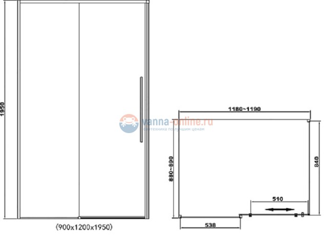 Душевой уголок RGW SV-42-B 32324292-14 90 х 120 см прямоугольный, черный