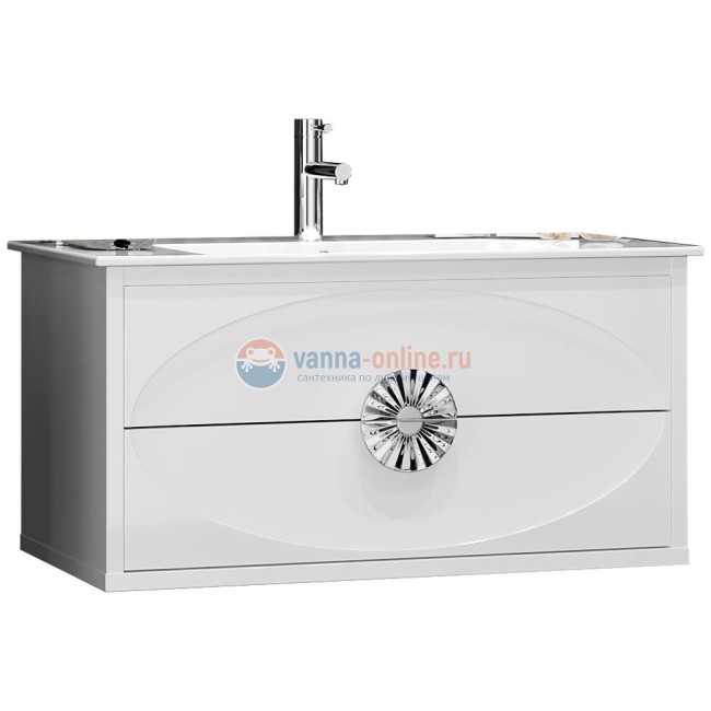 Тумба под раковину opadiris ибица  120 подвесная, 00-00003649, белый/хром