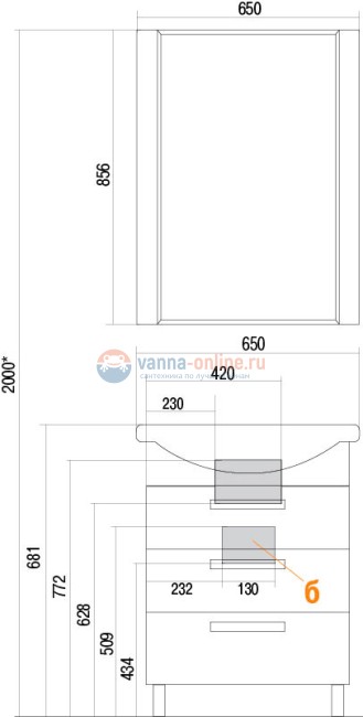 Тумба под раковину Акватон АРИЯ 65 Н белая