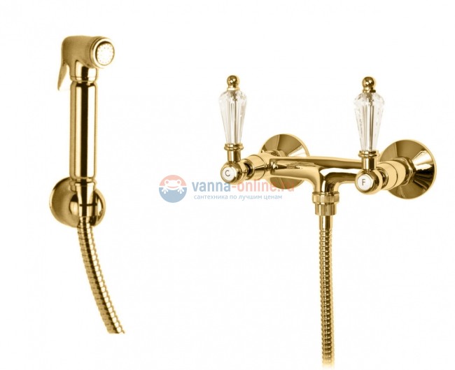 Гигиенический душ Cezares Diamond DIF-03/24-Sw цвет золото, ручки Swarovski