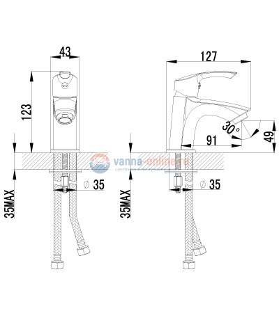Смеситель Lemark plus Strike LM1106C для раковины Смеситель Lemark plus Strike LM1106C для раковины