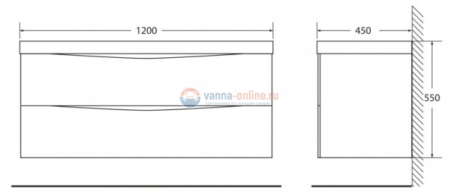 Тумба под раковину BelBagno Marino MARINO-1200-2C-SO-RCA-P, 120 х 45 х 55 см, Rovere Cioccolato Amaro - коричневый темный