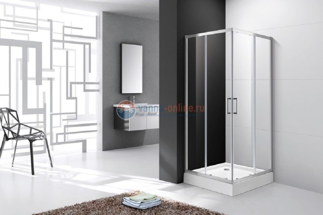 Душевой уголок Cezares Molveno-A-2-100-C-Cr-IV, 100 х 100 см, стекло прозрачное, хром