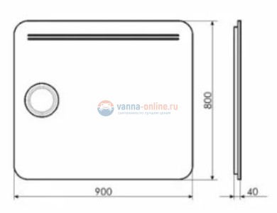 Зеркало Comfortу Лондон 90, светодиодная подсветка, с сенсорным выключателем