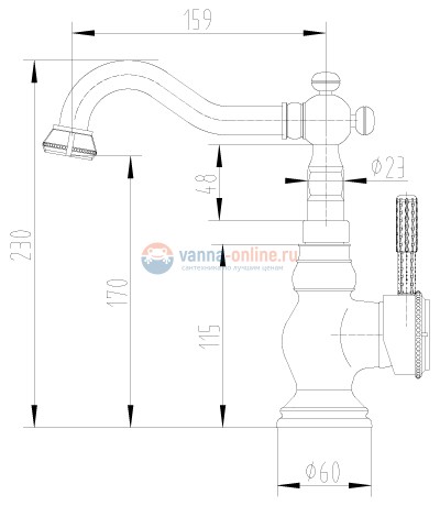 Смеситель Lemark Jasmine LM6644B для кухонной мойки и раковины, бронза Смеситель Lemark Jasmine LM6644B для кухонной мойки и раковины, бронза