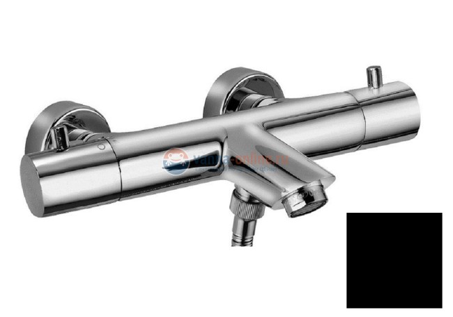 Смеситель Paffoni Light LIQ022NO для ванны термостатический, без душевого гарнитура, цвет черный матовый