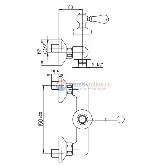 Смеситель для душа Jacuzzi Rubinetteria Tosca