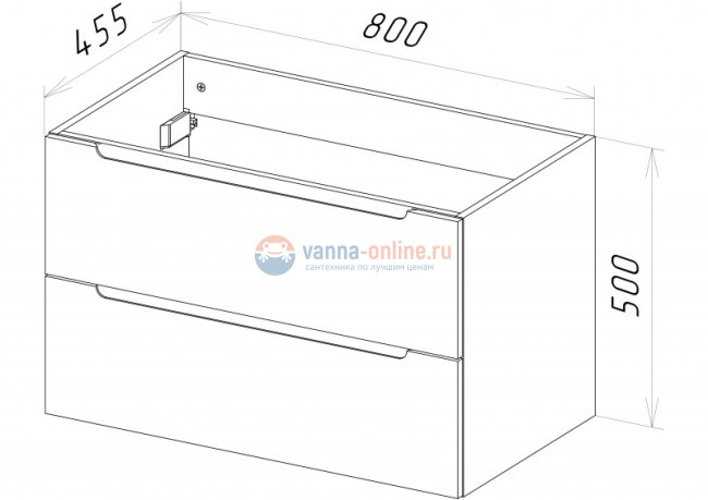 Тумба под раковину BelBagno, 80 см, Bianco lucido, Etna-800-2C-SO-BL-P