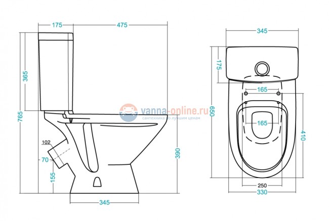 Напольный унитаз Santek Лига 1WH302197 крышка стандарт Напольный унитаз Santek Лига 1WH302197 крышка стандарт
