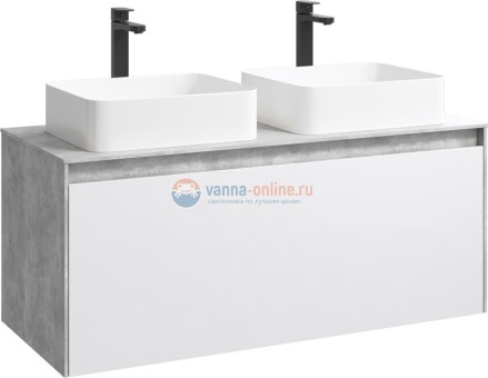 Корпус тумбы под раковину Aqwella Mobi MOB0112BS 120 см, бетон светлый