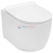 Подвесной унитаз Aquanet Rimless Cetus-W BL-102N-WHT с тонкой крышкой-сиденьем с микролифтом, безободковый