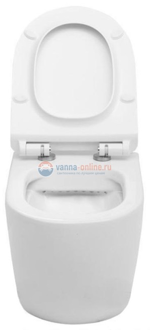 Подвесной унитаз Aquanet Rimless Cetus-W BL-102N-WHT с тонкой крышкой-сиденьем с микролифтом, безободковый