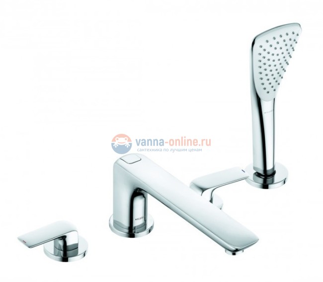 Смеситель Kludi Ameo 414240575 для ванны и душа на 4 отверстия, рычаги плоские