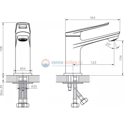 Смеситель для раковины Rush Socotra ST1235-11, хром Смеситель для раковины Rush Socotra ST1235-11, хром