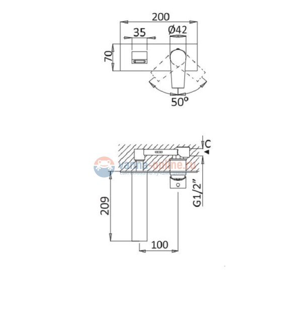 Смеситель для раковины Cezares Nautic NAUTIC-BLI-NOP, с донным клапаном, черный матовый Смеситель для раковины Cezares Nautic NAUTIC-BLI-NOP, с донным клапаном, черный матовый