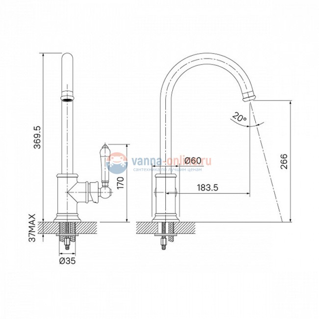 Смеситель для кухонной мойки Iddis Oxford OXFSBJ0i05, хром/белый