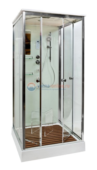 Душевая кабина Deto V1015, 100 x 100 см, с электрикой, гидромассажем, стекла матовые