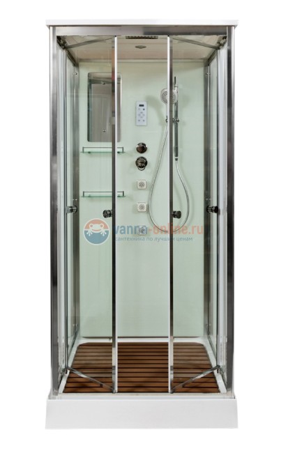 Душевая кабина Deto V1015, 100 x 100 см, с электрикой, гидромассажем, стекла матовые