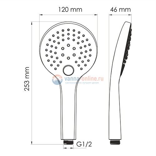 Лейка WasserKRAFT A078, 3-х функциональная, черная Лейка WasserKRAFT A078, 3-х функциональная, черная