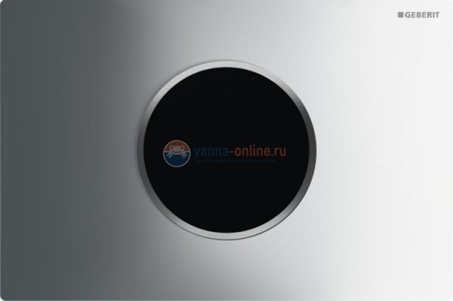 Привод бесконтактного смыва Geberit Sigma Type 10 115.908.KJ.1 для унитаза, 3В, двойной смыв, пластик, белый / глянцевый хром / белый