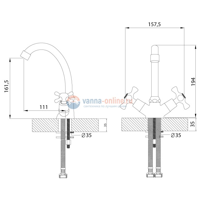 Смеситель Rossinka H02-62 для раковины Смеситель Rossinka H02-62 для раковины