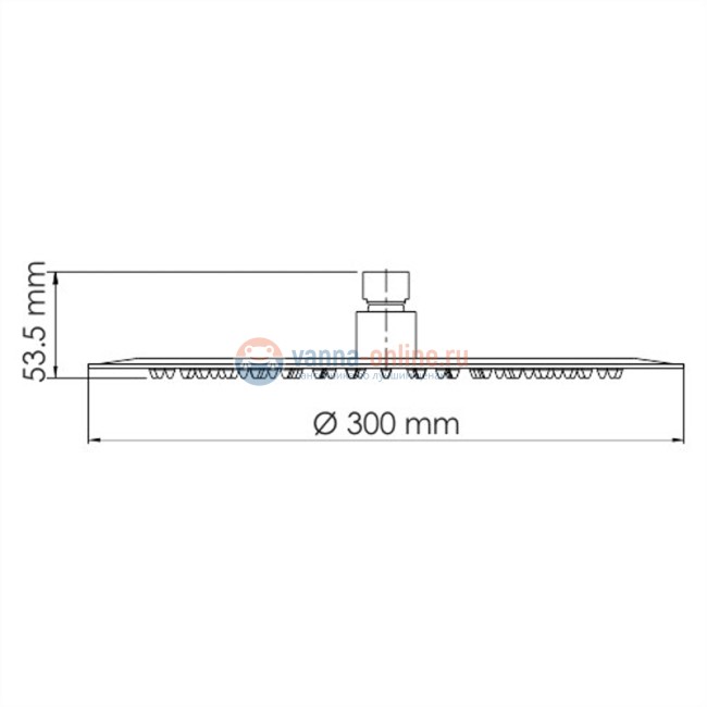 Верхний душ WasserKRAFT A160, D300 мм,цвет - черный