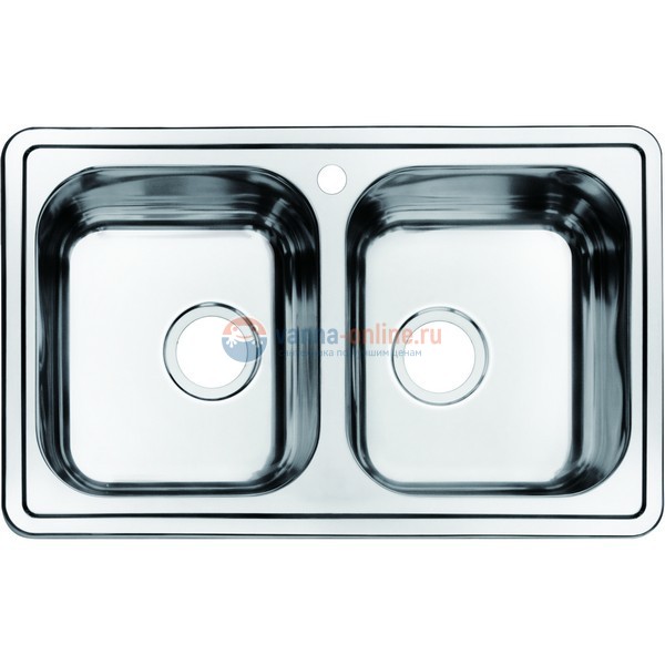 Мойка кухонная Iddis Strit полированная 78 х 48 см, две чаши