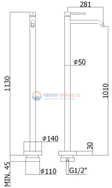 Смеситель Paffoni Light для раковины, цвет черный матовый, LIG031NO
