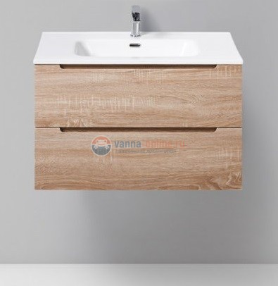 Тумба с раковиной Belbagno Etna-800-2C-SO-WO-P 80 см подвесная, цвет белый дуб (rovere bianco)