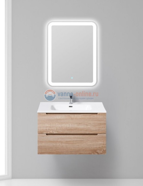 Тумба с раковиной Belbagno Etna-800-2C-SO-WO-P 80 см подвесная, цвет белый дуб (rovere bianco)