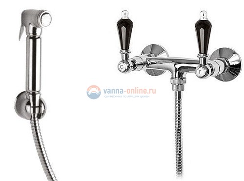 Гигиенический душ Cezares Diamond DIF-01-Sw-N цвет хром, ручки Swarovski Nero