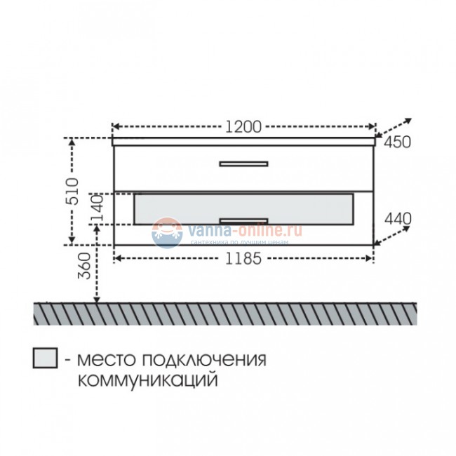 Тумба под раковину СаНта Виктория 120 700138N подвесная, цвет белый