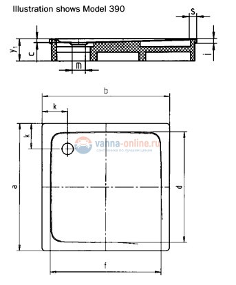 Поддон душевой Kaldewei Superplan Mod 390-2 90 x 90 x h12 cм, 4469.3500.0001 anti-slip