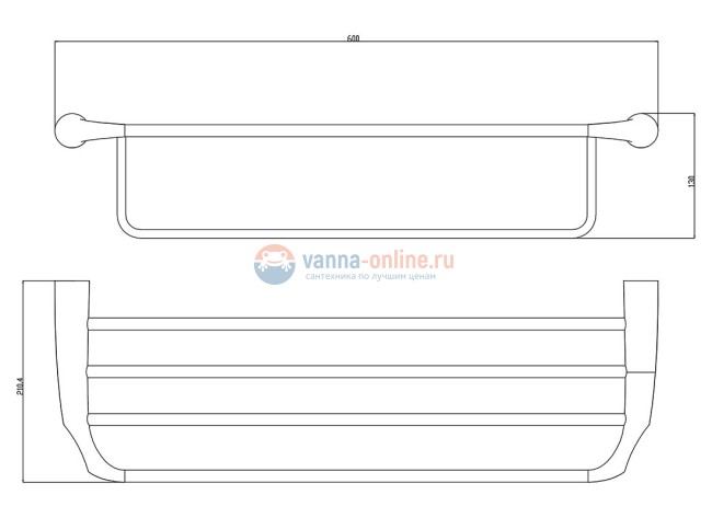 Полка для полотенец Rush Devon DE75543, 60 см Полка для полотенец Rush Devon DE75543, 60 см