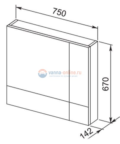Зеркало-шкаф Aquanet Верона 75 (камерино) 00175381, цвет белый
