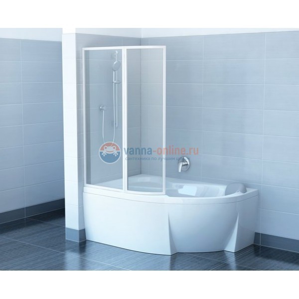 Шторка для ванны Ravak Supernova VSK2 Rosa 160, левая, белая/раин